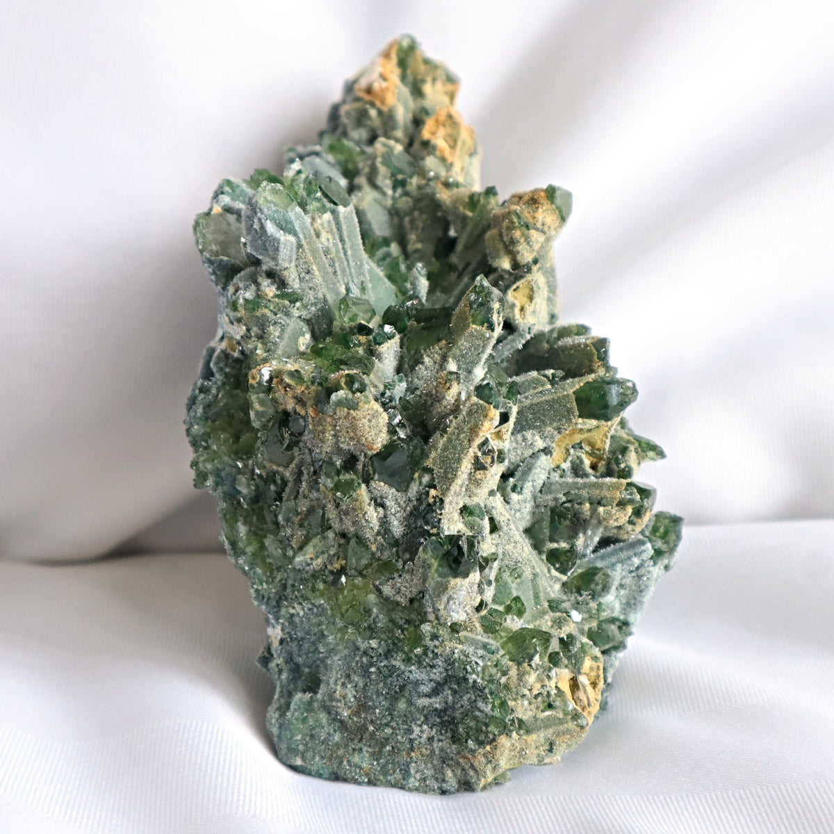 Raw Green Quartz Crystal Cluster Ghost Phantom, G3