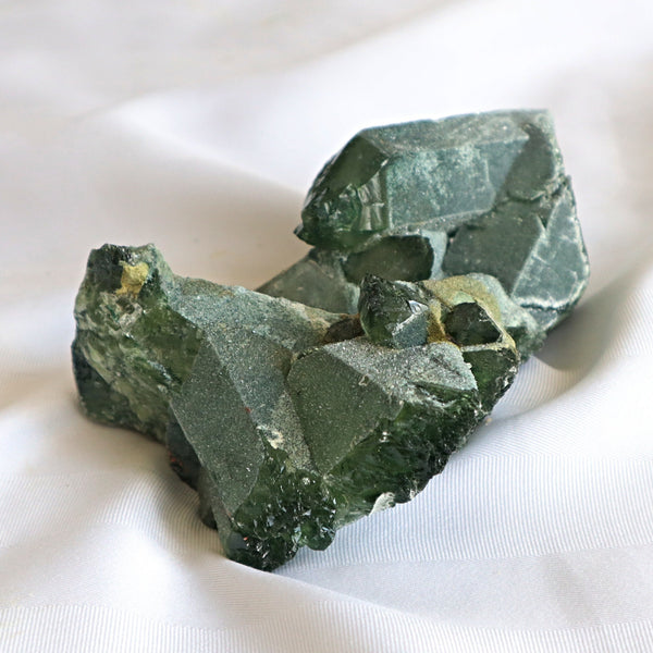 Raw Green Quartz Crystal Cluster Ghost Phantom, G5