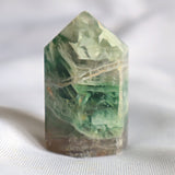 Snowflake Feather Fluorite Tower, Silk Fluorite Obelisk Point, FTF
