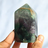 Snowflake Feather Fluorite Point Tower: Metaphysical Crystal Obelisk