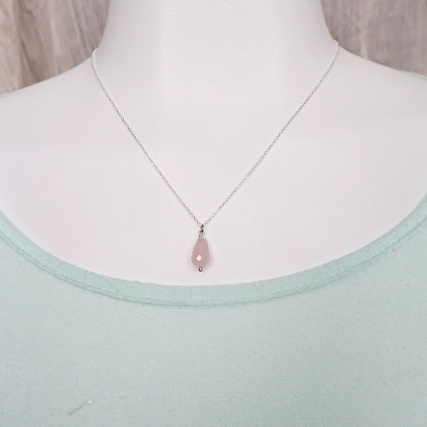 Rose Quartz Necklace Gold or Silver – Minimal Healing Jewelry for Love & Calm