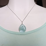 Aquamarine Pendant Necklace Sterling Silver