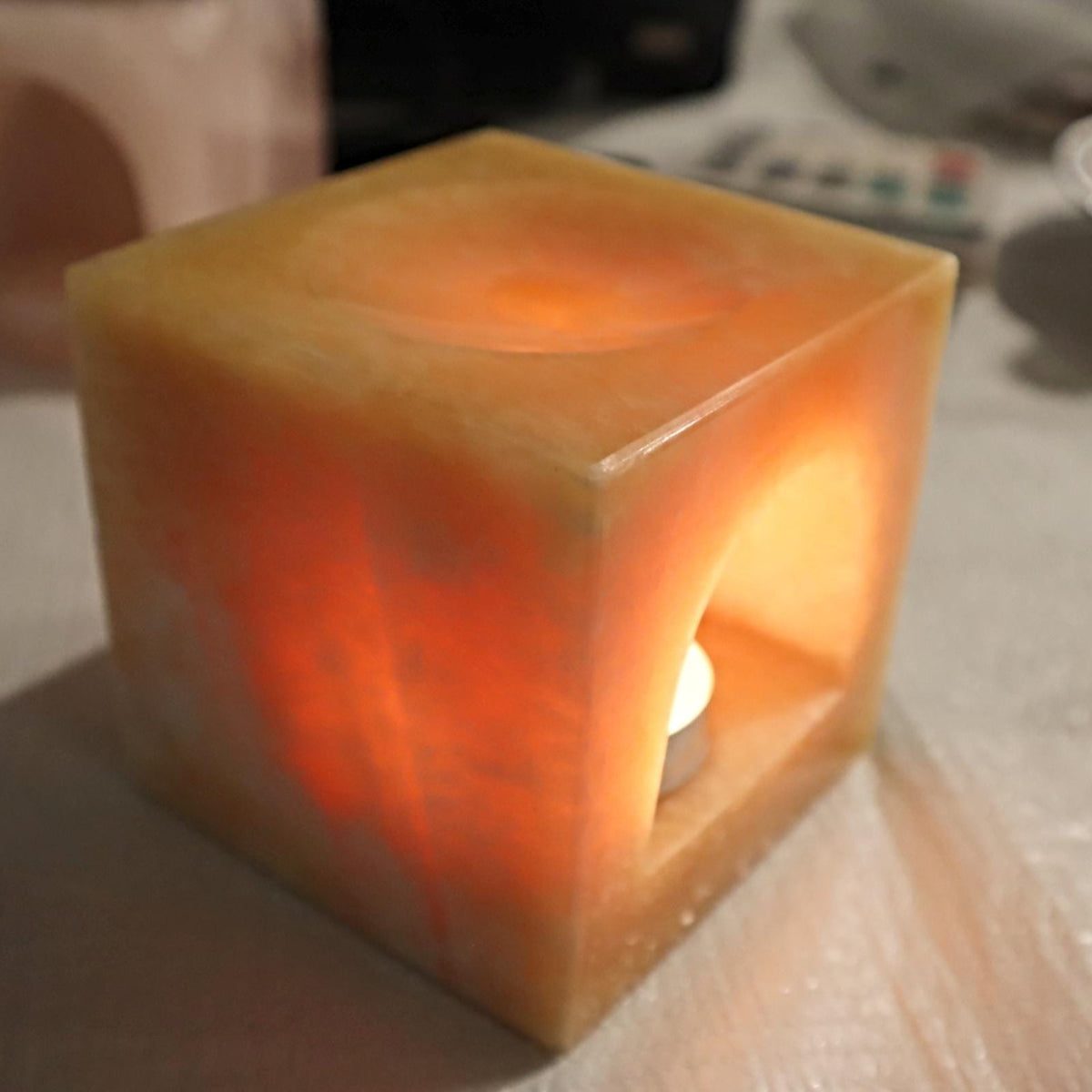 Orange Calcite Essential Oil Diffuser Burner for Aromatherapy