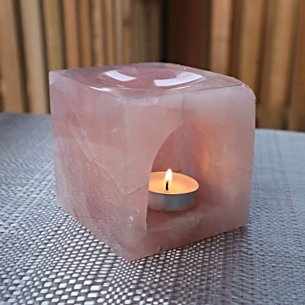 Rose Quartz Crystal Essential Oil Burner Diffuser for Aromatherapy