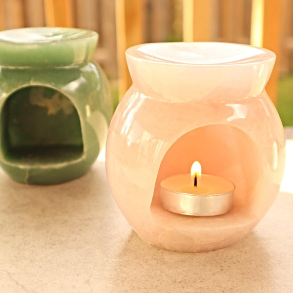 Rose Quartz Essential Oil Diffuser: Hand-Carved Crystal Aromatherapy Lamp