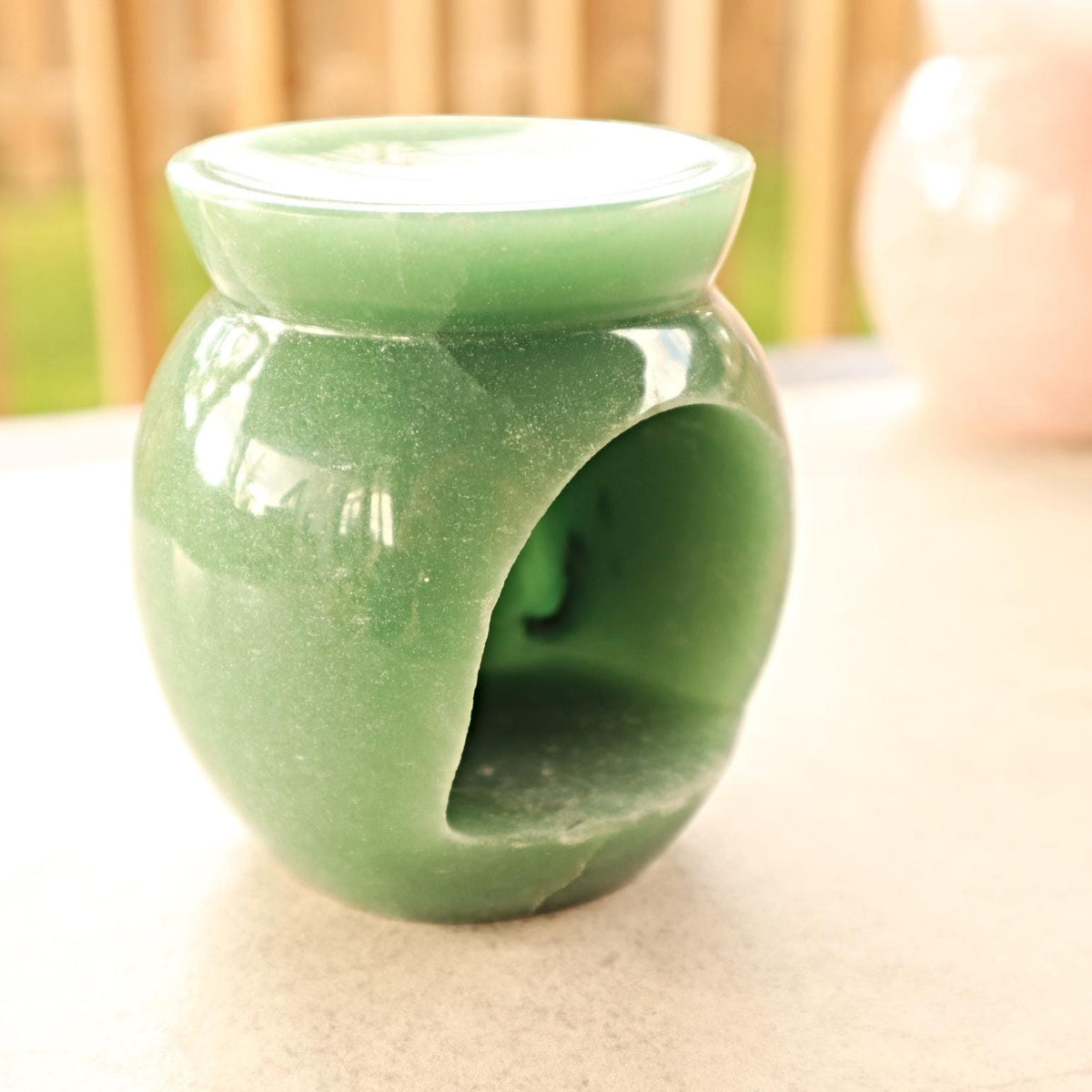 Essential oil burner in peaceful wellness or meditation