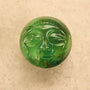 Carved fluorite moon face sphere for lunar healing and intuition