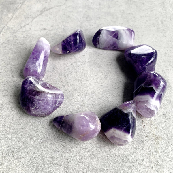 Chevron Amethyst Tumble | Healing Crystal for Calm & Intuition | Natural from Brazil
