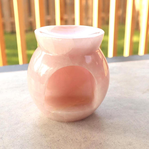 Rose Quartz Essential Oil Diffuser: Hand-Carved Crystal Aromatherapy Lamp