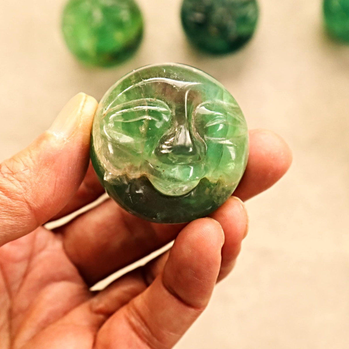 Celestial decor fluorite moon orb for spiritual awakening