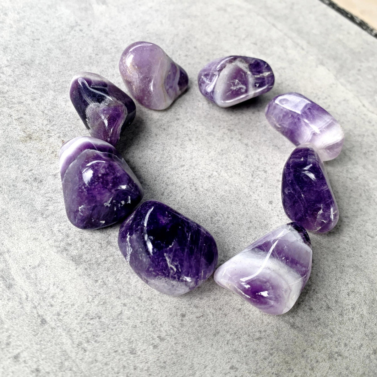 Chevron Amethyst Tumble | Healing Crystal for Calm & Intuition | Natural from Brazil