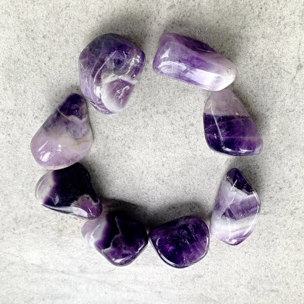 Chevron Amethyst Tumble | Healing Crystal for Calm & Intuition | Natural from Brazil