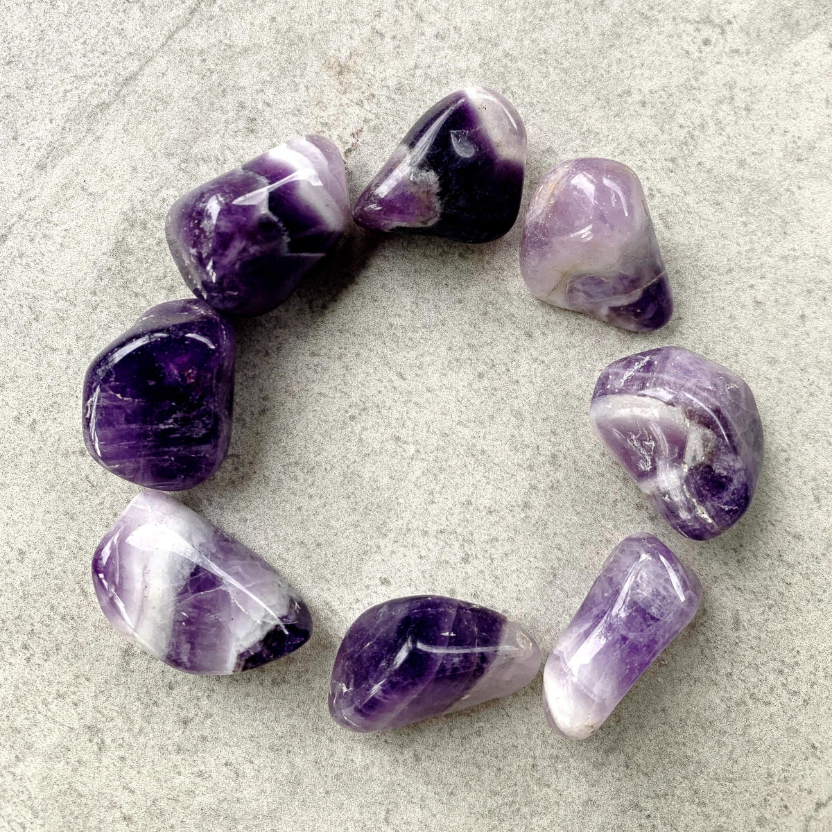 Chevron Amethyst Tumble | Healing Crystal for Calm & Intuition | Natural from Brazil