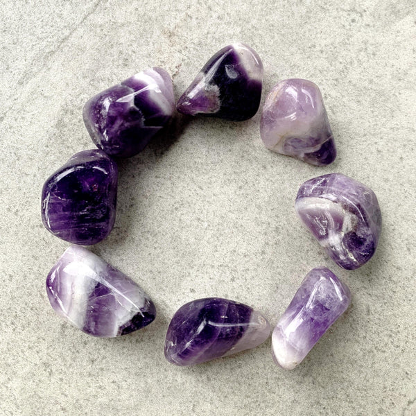 Chevron Amethyst Tumble | Healing Crystal for Calm & Intuition | Natural from Brazil