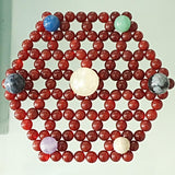 Carnelian crystal grid layout for vitality