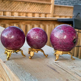Natural ruby crystal spheres for collectors