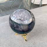 Lodolite crystal ball close-up with scenic patterns