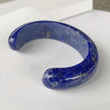 Lapis Bangle Bracelet with 3.5 inch opening for easy slide in