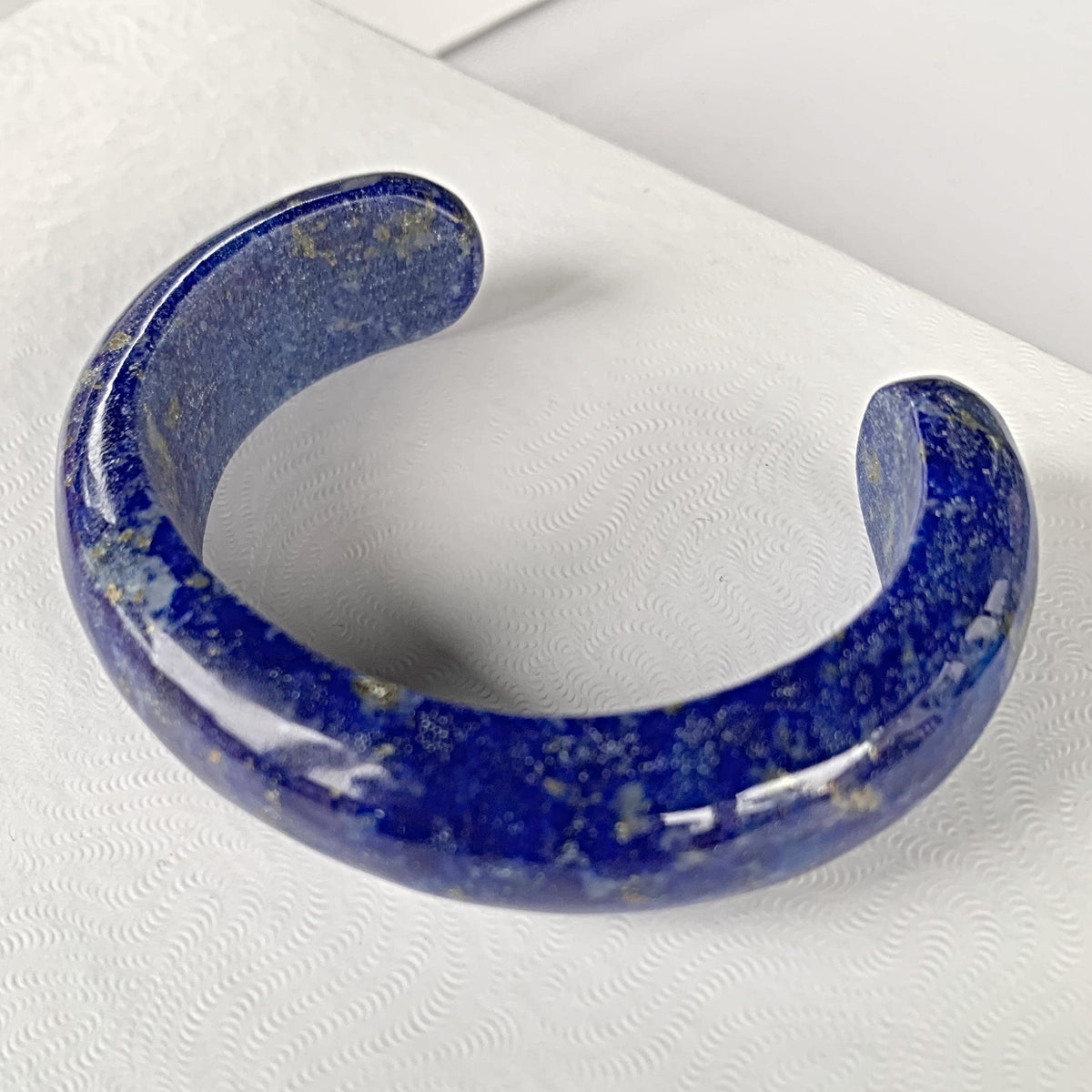 Lapis Bangle Bracelet with 3.5 inch opening for easy slide in