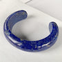 Lapis Bangle Bracelet with 3.5 inch opening for easy slide in