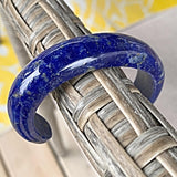 Lapis Bangle Bracelet with 3.5 inch opening for easy slide in