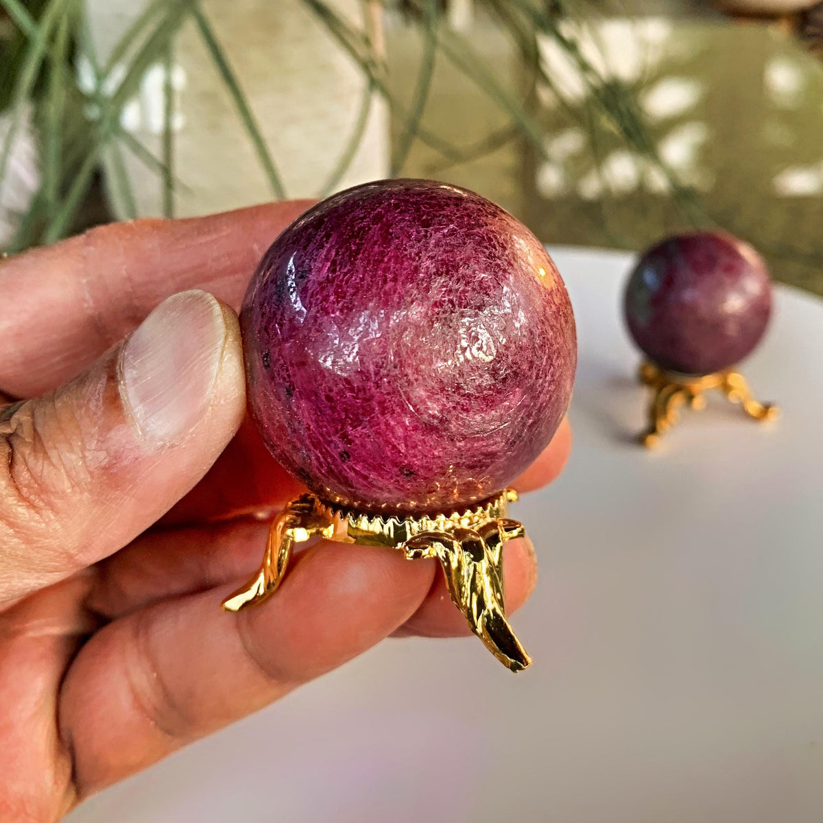 Natural ruby crystal sphere for collectors