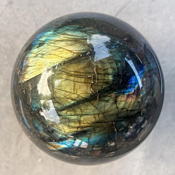 Large Labradorite sphere with with beautiful flashes