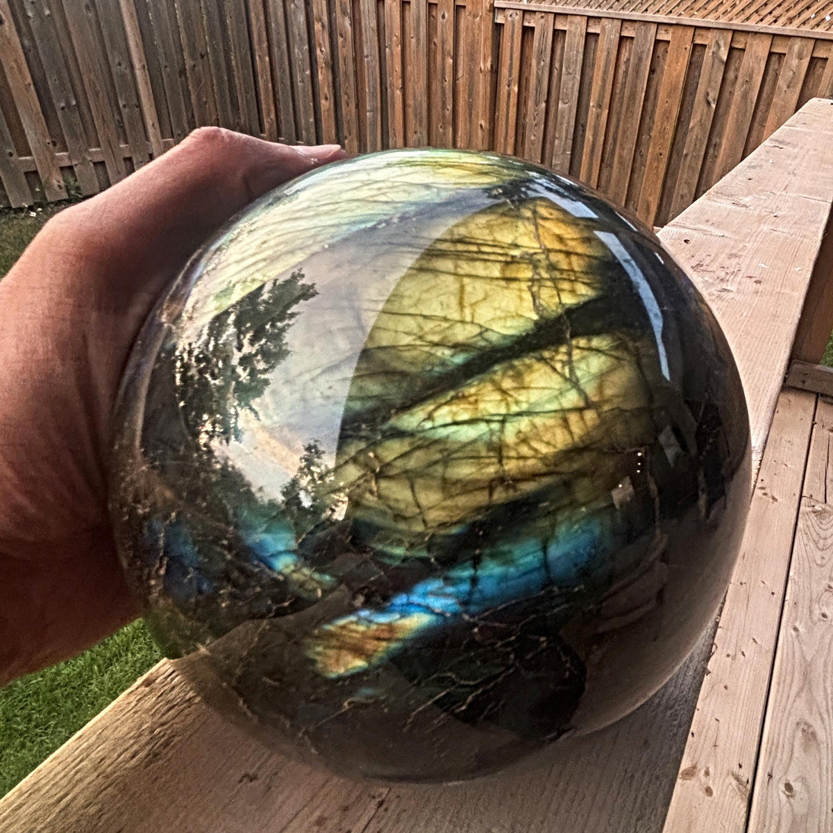 Large Flashy Labradorite Sphere for home decor