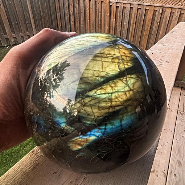 Large Flashy Labradorite Sphere for home decor