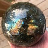 Labradorite crystal ball radiating energy in 360 degrees