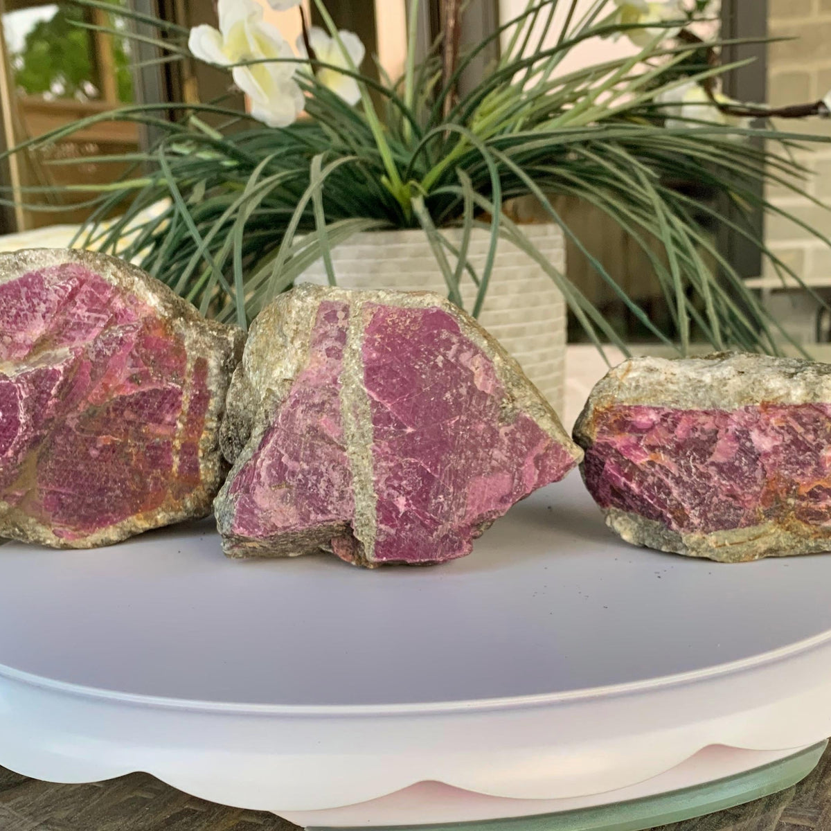 Raw ruby stones in large and medium sizes for home decor and energy works