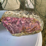 Close-up of unpolished ruby texture