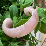 Rose Quartz Bangle with opening in easy to slide in wrist