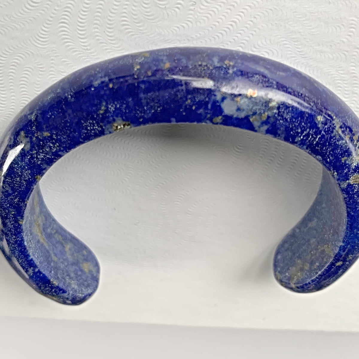 Lapis Bangle Bracelet with 3.5 inch opening for easy slide in