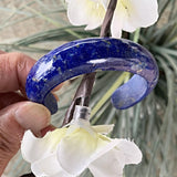 Lapis Bangle Bracelet with 3.5 inch opening for wrist to easily slide in