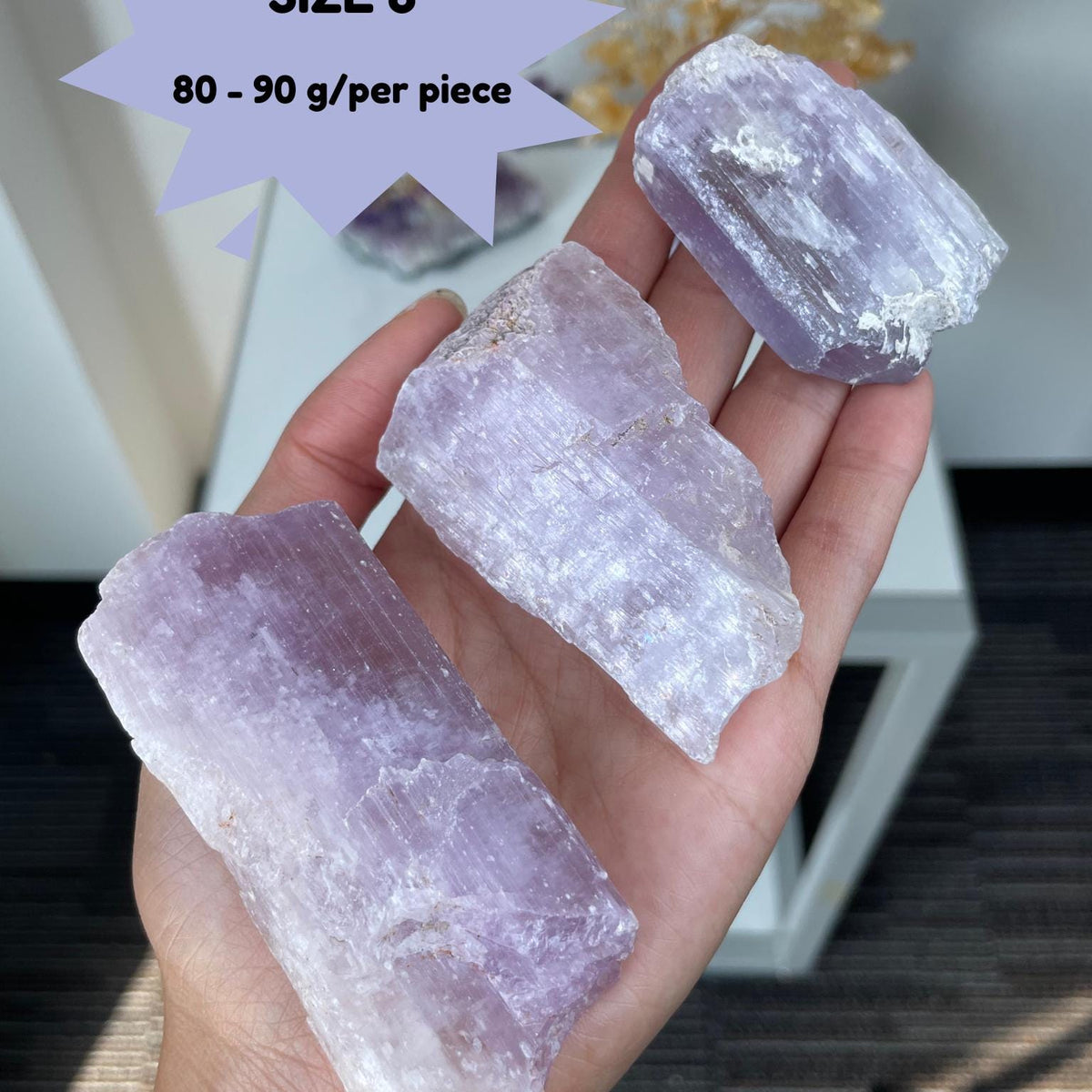 Large Raw Kunzite Crystal | High Vibe Heart Healing Stone | Emotional Support | Collector Specimen | Home Decor | Natural Pink Kunzite