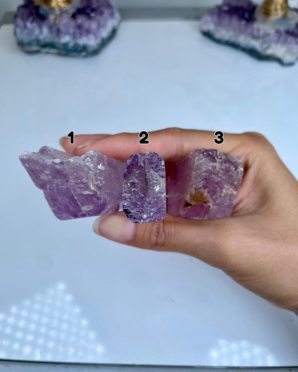 Etched Kunzite Crystal Specimen: Pink Healing Stone, Collector Mineral