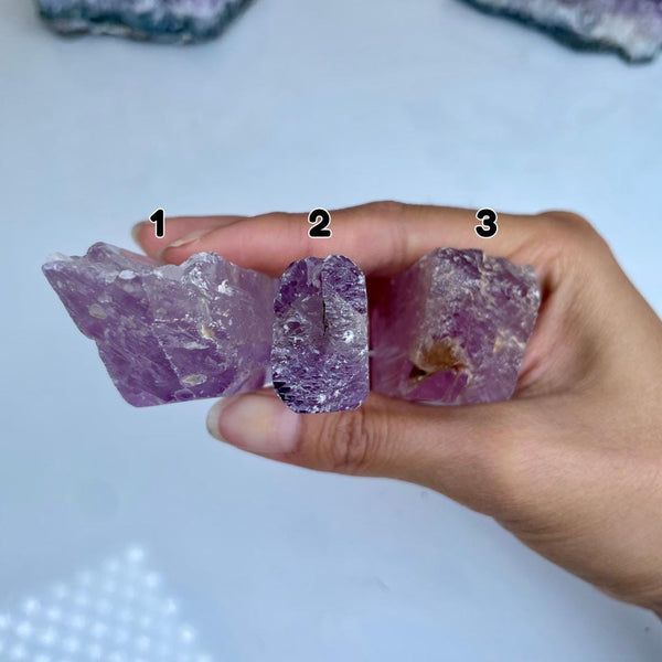 Etched Kunzite Crystal Specimen: Pink Healing Stone, Collector Mineral