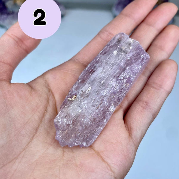 Etched Kunzite Crystal Specimen: Pink Healing Stone, Collector Mineral