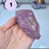Etched Kunzite Crystal Specimen: Pink Healing Stone, Collector Mineral
