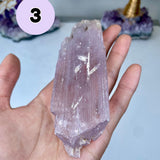 Etched Kunzite Crystal Specimen: Pink Healing Stone, Collector Mineral