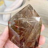 Golden rutile tower perfect for home decor