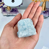 Raw Aquamarine Crystal: Natural Blue Beryl Stone for Calming Energy
