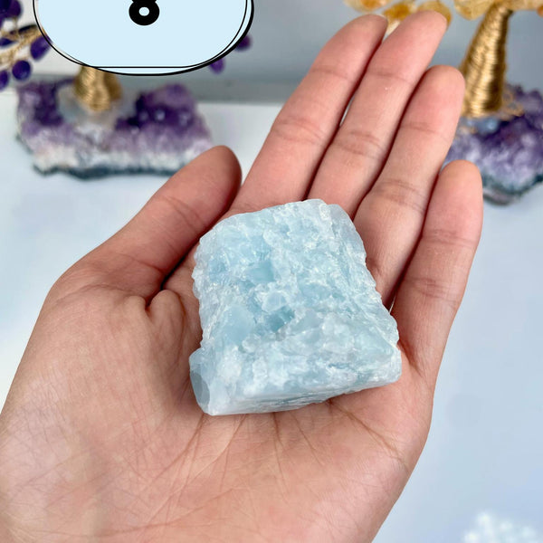 Raw Aquamarine Crystal: Natural Blue Beryl Stone for Calming Energy