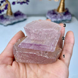 Etched Kunzite Crystal Specimen: Pink Healing Stone, Collector Mineral