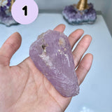 Etched Kunzite Crystal Specimen: Pink Healing Stone, Collector Mineral