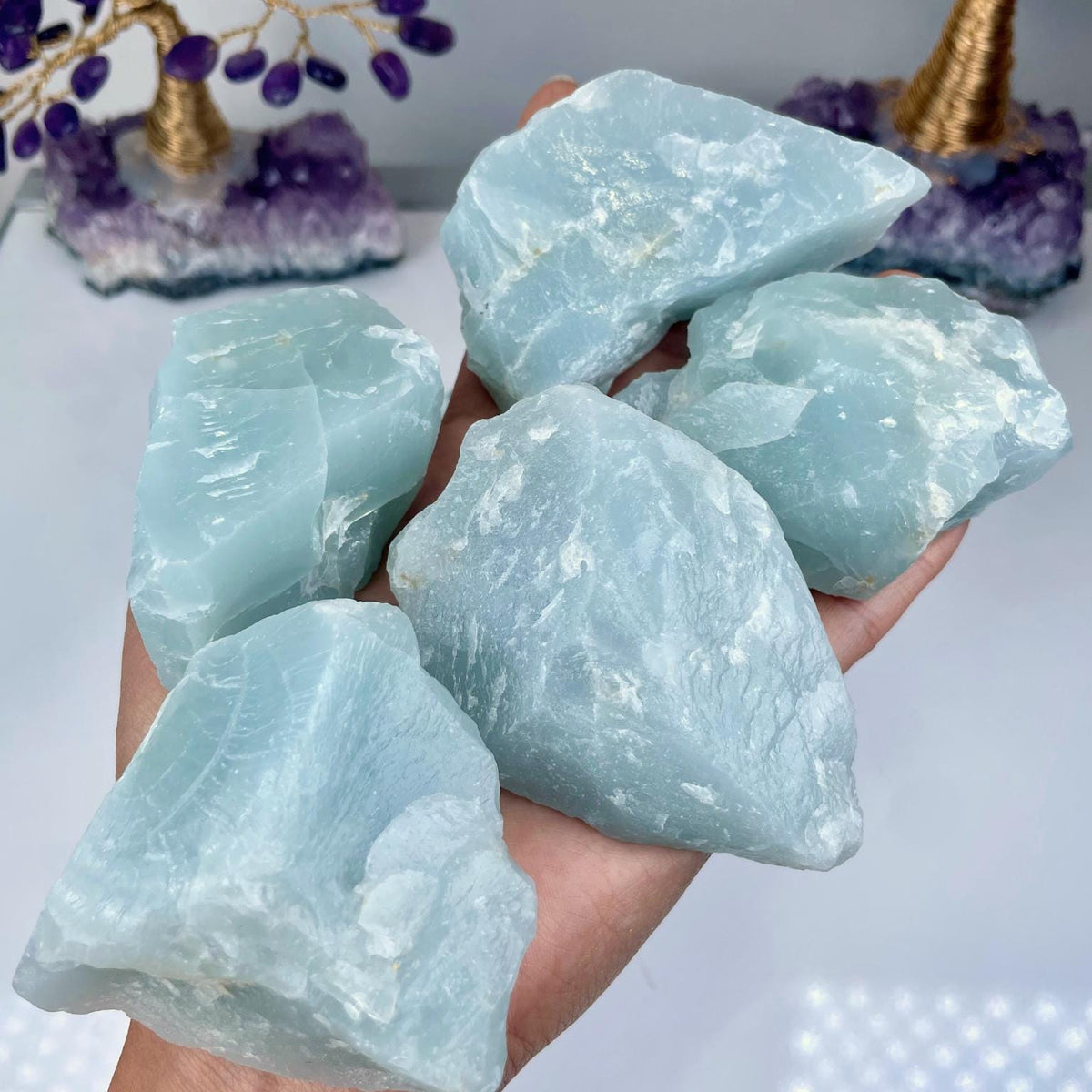 Raw Aquamarine Crystal: Natural Blue Beryl Stone for Calming Energy