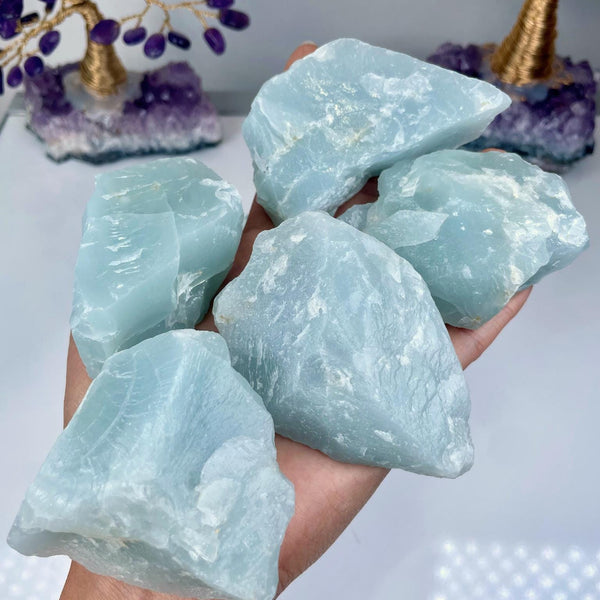 Raw Aquamarine Crystal: Natural Blue Beryl Stone for Calming Energy