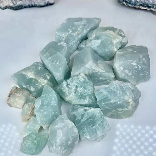 Raw Aquamarine Crystal: Natural Blue Beryl Stone for Calming Energy