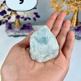 Raw Aquamarine Crystal: Natural Blue Beryl Stone for Calming Energy